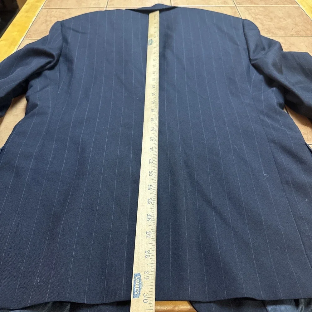 HART SCHAFFNER MARX Vintage Blue Pin Stripe Wool Blazer Jacket Sport Coat Sz 40R